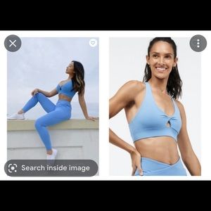 Fabletics Surf Blue Set Crossover waist with Pockets
